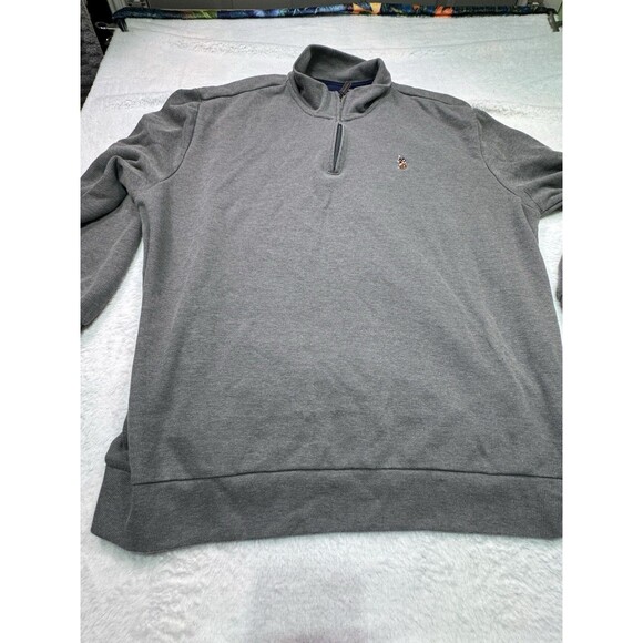 US Polo Association Men’s 1/4 Zip Pullover Grey Sweatshirt Size 3xl Estate Ribbe - Picture 2 of 8